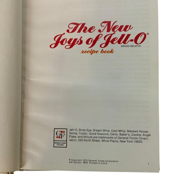 The New Joys Of Jell-O Recipe Book Cookbook 3rd Edition 1975 Hardcover - Picture 4 of 9
